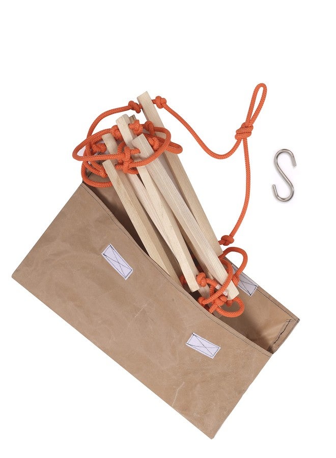 BOFFLE Rope Ladder| Climbing Stairs for Kids | Wooden Scales for Kids for Physical Activity | Indoor Outdoor Games for Kids 3 to 10 Years (Orange) - Image 5